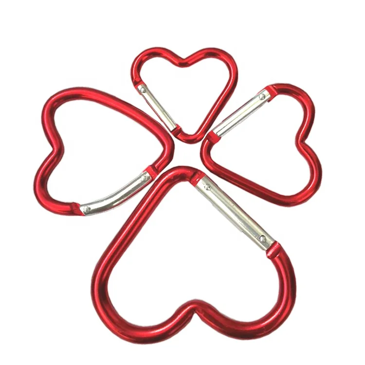 China factory wholesale cheap promotional key holder 5 cm aluminum heart carabiner keychain