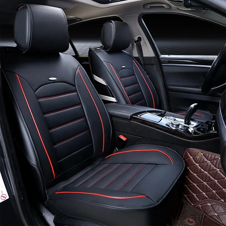5 seat waterproof  logo luxury Customized  pu leather 2022 All Season PU Leather Universal Size for 5 Seat Car Seat Covers with