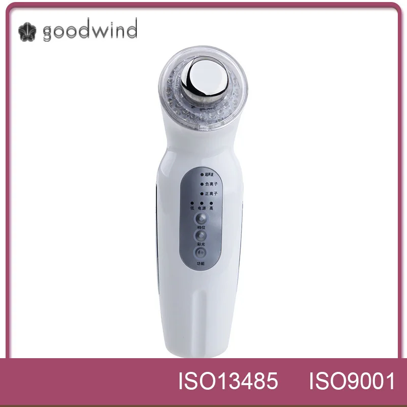 
Home Use Dialysis Skin Care Wireless Ultrasonic Face Massager With 3 Color LED Light Ionic Therapy 