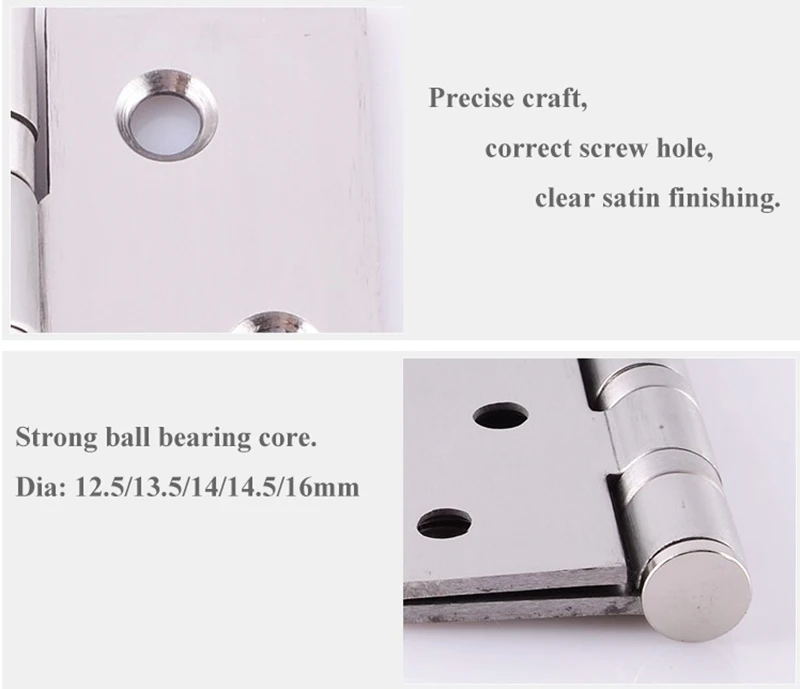 4 x 3 Inch Stainless Steel Heavy Duty Spring Butt Door Hinge Bedroom Bathroom Wooden Door Pivot Hinge with Strong Core
