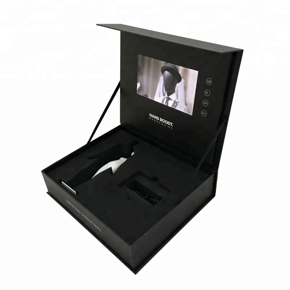 
Customized 7 inch jewelry advertising gifts lcd screen video gift box 