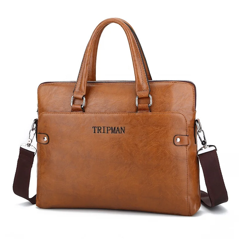 TRIPMAN Mens Briefcase for Business Pu Leather Fashion Male Laptop Handbags Messenger Shoulder Crossbody Bags