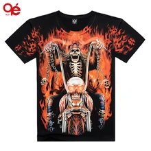 Top Quality Summer New Brand Men’s Cotton Short Sleeve T-shirt Fashion O-Neck Casual Skull Wolf 3d Print T Shirt M-XXXL