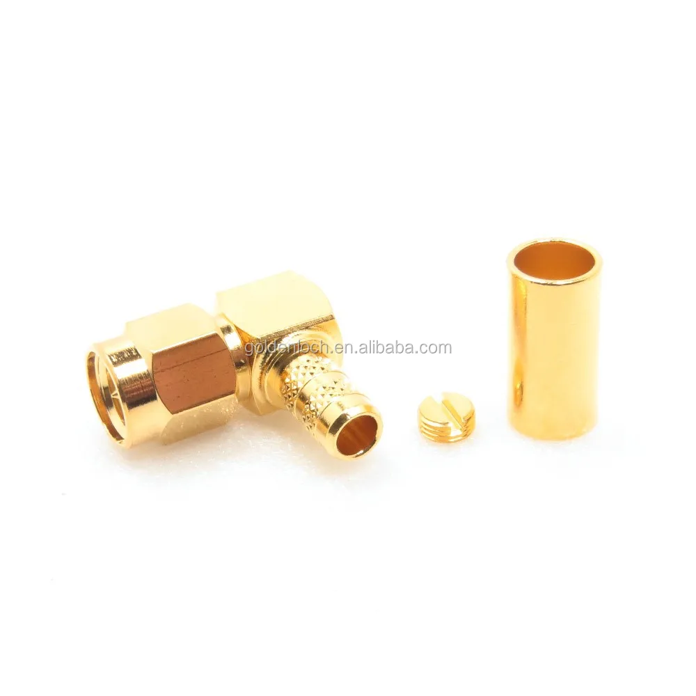 Коннектор SMA, прямоугольный обжимной штекер для RG223