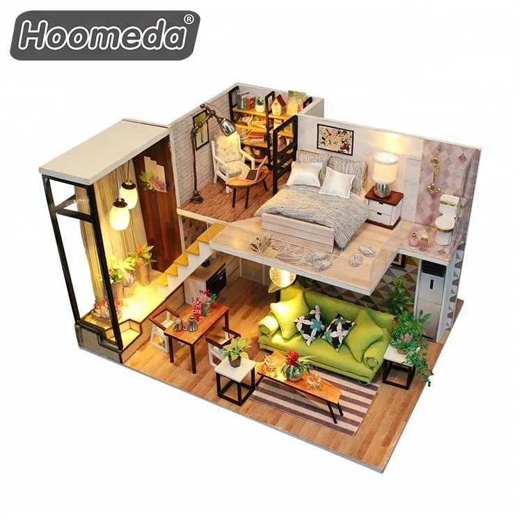 Wholesale toy 1:24 scale miniature wood crafts doll houses