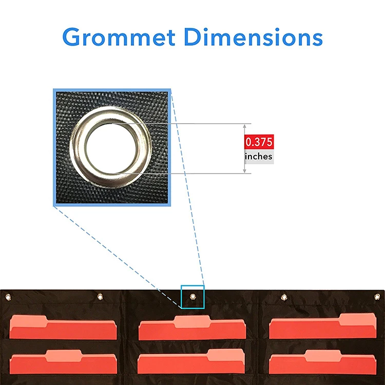 Hanging / Wall File Organizer / Fabric / Pocket Charts / for Classroom / forTeachers / Black / Over The Door