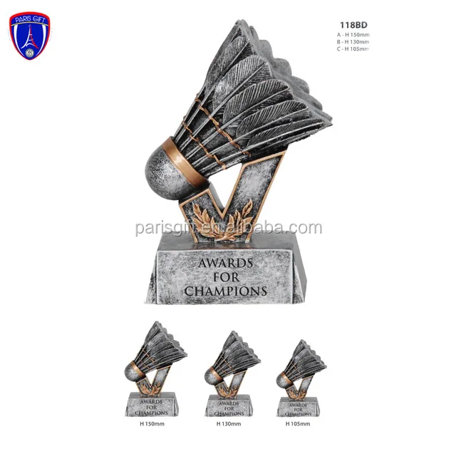 14.2inch #222GF-A three size Antique silver metal golf trophy with enamel logo