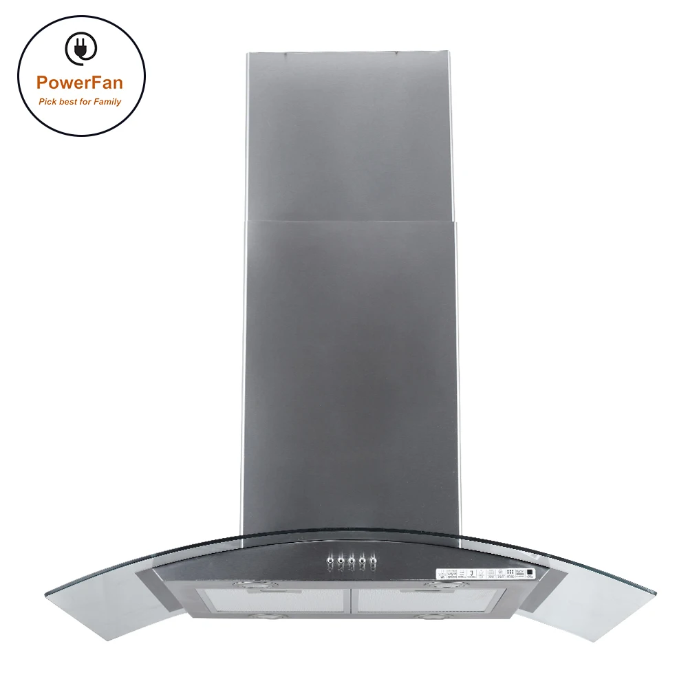 Iso Portable 220V 180W Stainless Steel Kitchen Island Range Hood