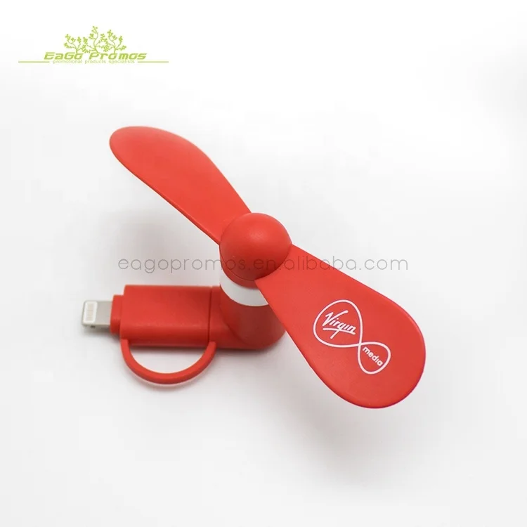 2019 Летние промо-акция дешевый товар Портативный 2 в 1 мобильный телефон мини-вентилятор с USB для iPhone и