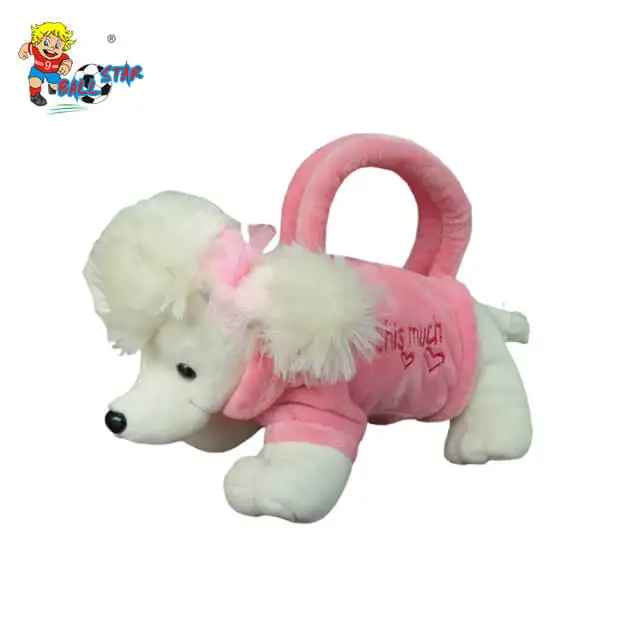 Hot sale pink plush stuffed animal toy dog set