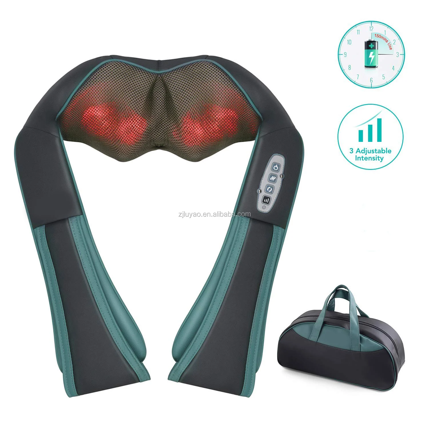 LUYAO shiatsu heated kneading neck and shoulder massager with leather bag neck massager as seen on tv