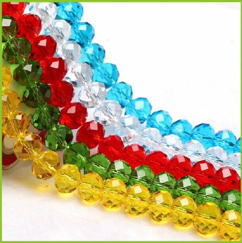 wholesale multi color rondelle glass crystal beads strands