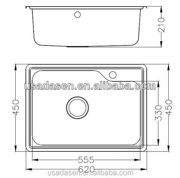DS 6245 Model 304 European corner kitchen plastic inserts stainless hot selling sink