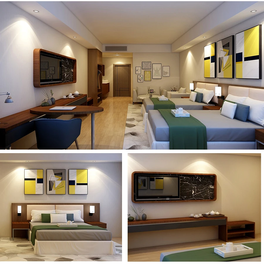 Apartment Project Furniture Customized Hotel Bedroom Furniture Sets For Sale