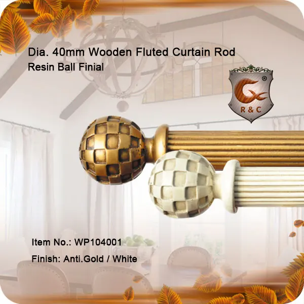 Manufacturer Custom Size High Quality Wooden Curtain Rod Single Wood Curtain Rod