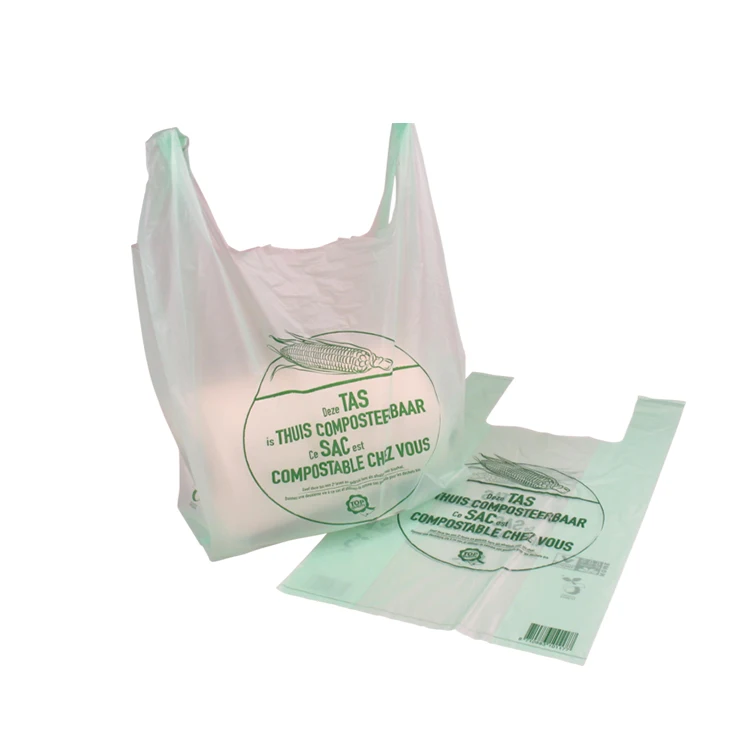 Cheap biodegradable material raw corn starch plastic bag hemp bags cornstarch with Logos