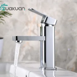ZUOXUAN FAUCET,BATHROOM Basin FAUCET,THE Faucet Water Saving 30% Cold/hot Water Single Handle Single Hole Brass Chrome Ceramic