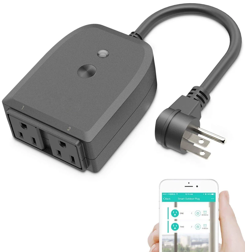 Manufacturer IP44 waterproof Smart Outdoor Plug with Alexa voice control