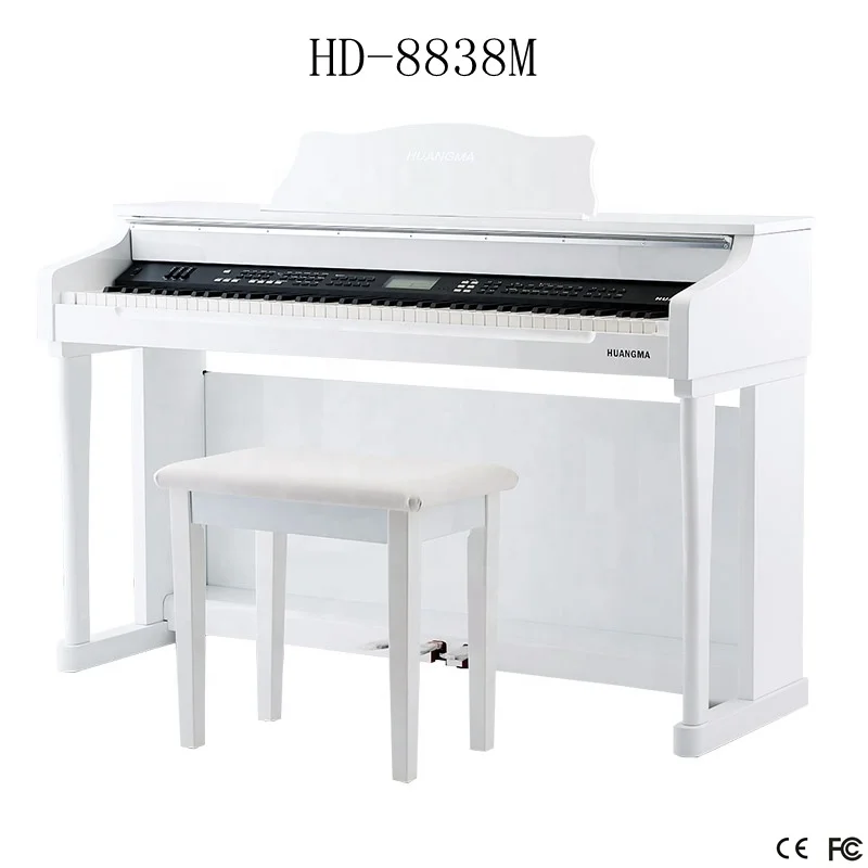 HUANGMA Premium Quality Pearl White Digital Upright Piano HD-8838M