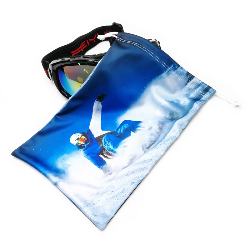 Custom logo printed Ski Goggle Microfiber Pouch bag