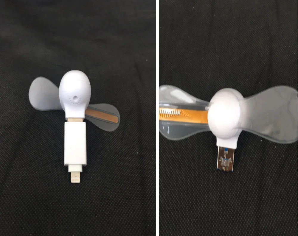 Custom mini usb fan with customized led message for iphone
