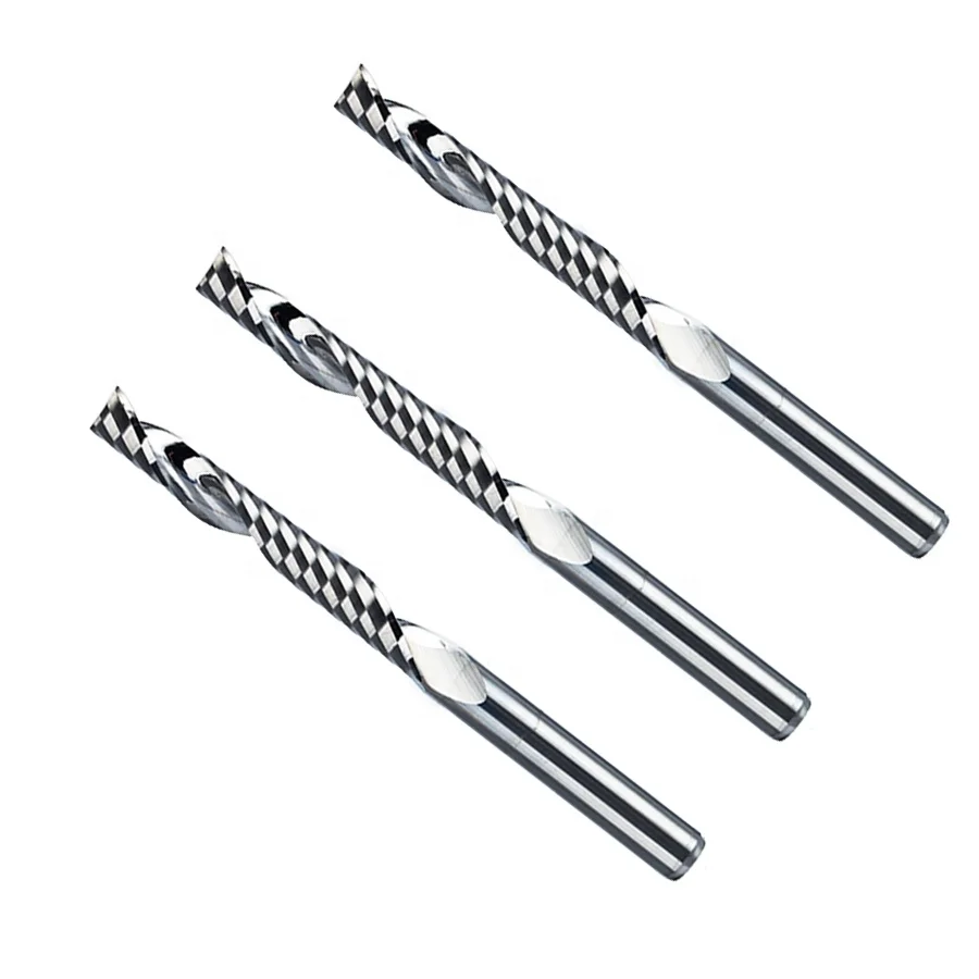 Weix 3.175mm End Mill Milling Cutter One Single Flute Spiral Router Bits CNC Engraving Bit Tools