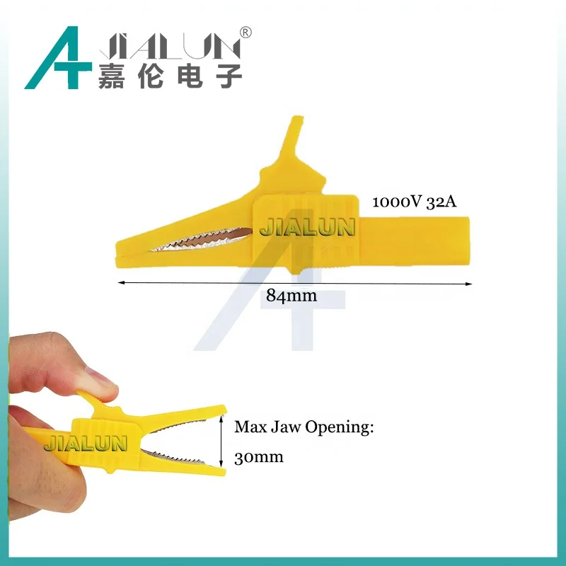 JIALUN Safety Alligator Clip To 4MM Banana Plug High Voltage Dolphin Test Alligator Clip