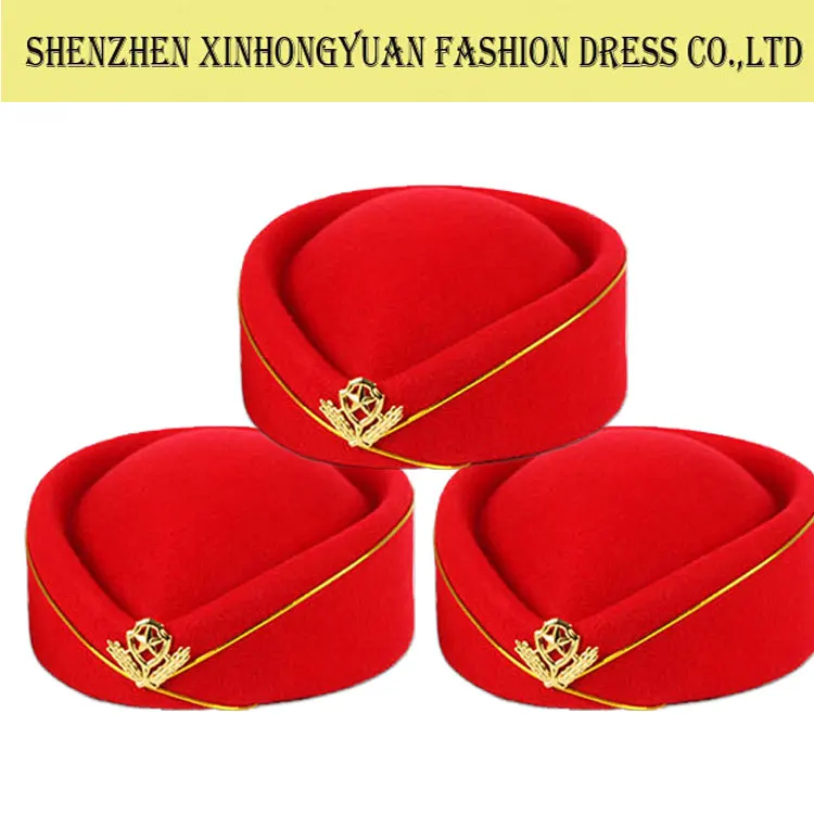 Stewardess 100% Wool Beret Hats Aviation Uniform