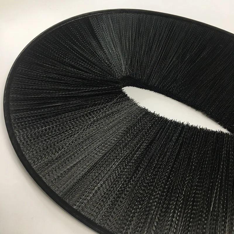 TDF Flexible channel strip brush with aluminum holder for door sealing