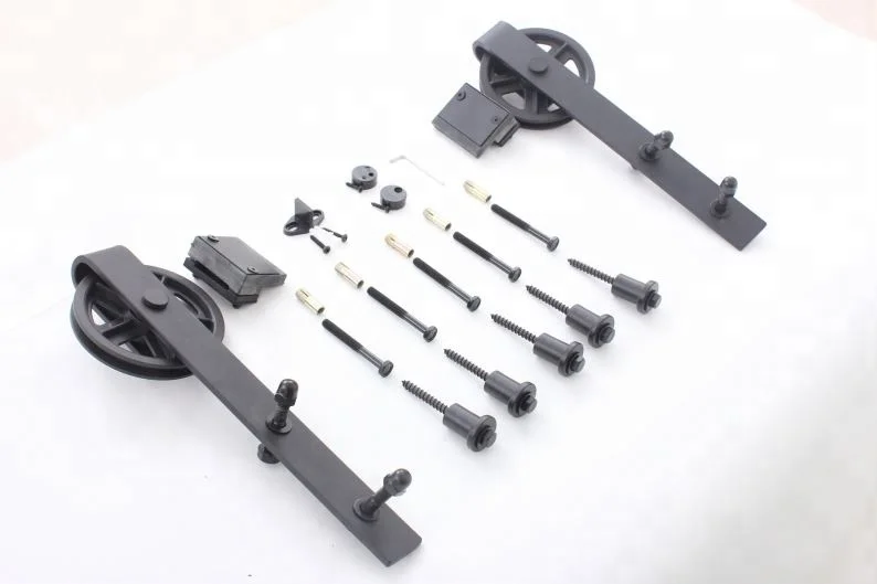 
Industrial Wheel Wooden Sliding Metal Interior Door Hardware 