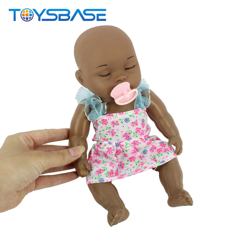 Wholesale Black Dolls - 12 Inch Fashion Real Plastic Silicone Baby Black Doll