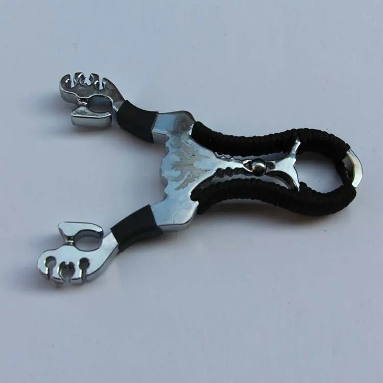 2018 Stainless steel Slingshot For Hunting Catapult Flat rubber Band Outdoor Shooting Powerful Handheld Bow New