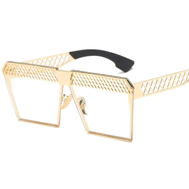 2019 In Stock Fashion Metal Vogue OEM Clear Lenses Women Wholesale Men Square Spectacle Eyeglasses Frames Eyewear 0019AC