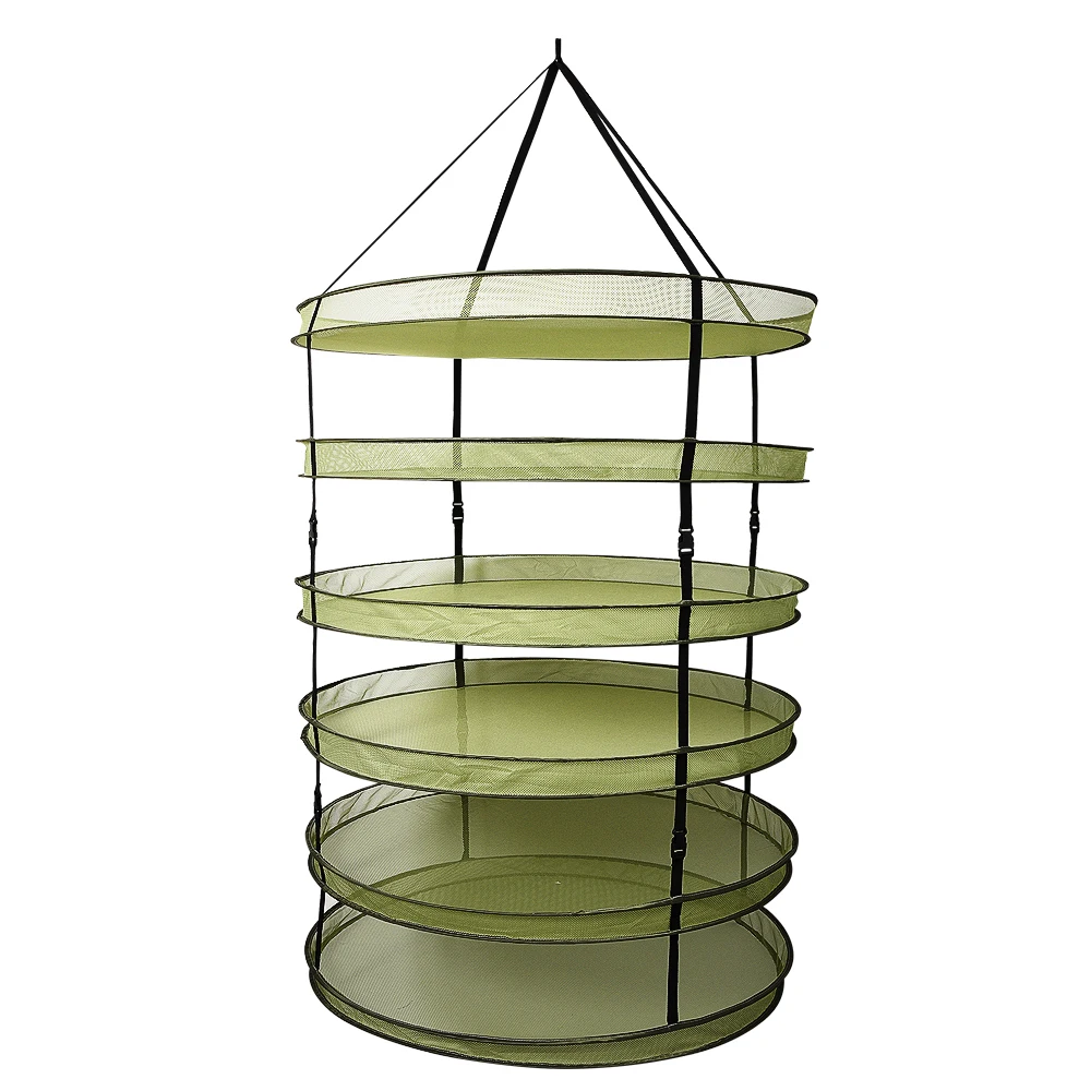 6 layers collapsible mesh hydroponic herb drying rack dry net