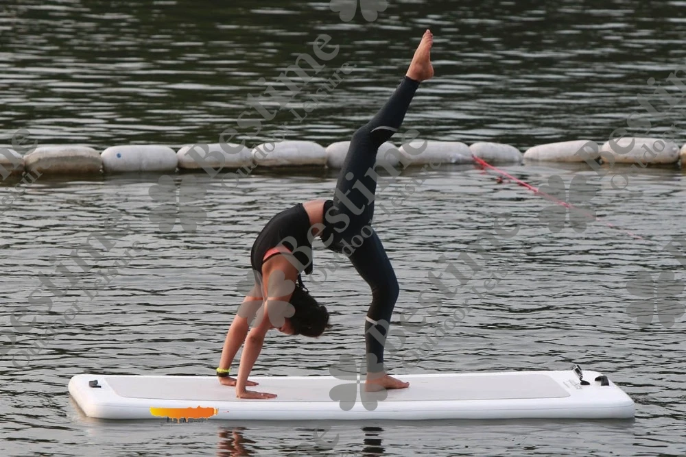 Фитнес надувной плавающий коврик для йоги на воде, фитнес надувной плавающий коврик для бассейна