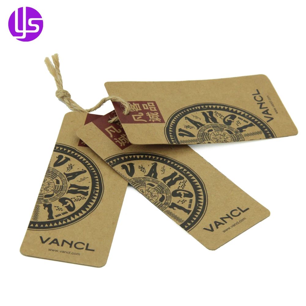 Оптовая продажа, ярлыки и этикетки из переработанной крафт-бумаги с принтом на заказ для джинсов, одежды