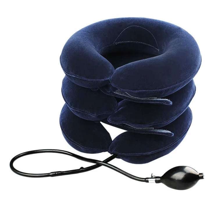 Inflatable medical household full-fleece three-layer cervical traction device neck and neck stretch massage device