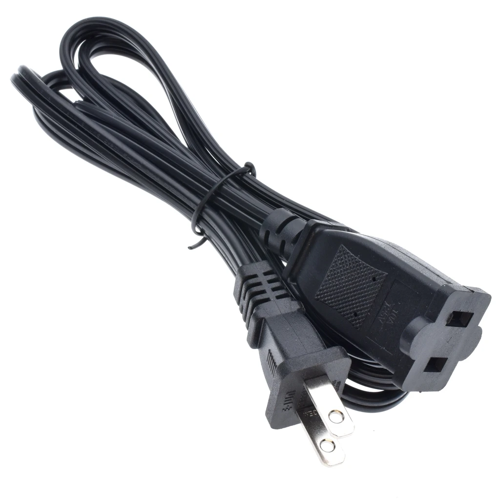 US Canada 2-prong Male To Female Power Extension Cable, NEMA 1-15P To 1-15R AC Power Cord 18AWG