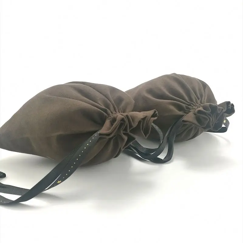 Custom Size small luxury dust custom velvet gift bag with hot stamping