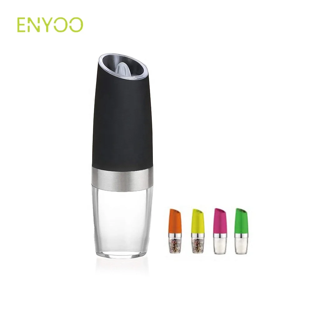 
Amazon Hot sale Gravity Battery Operated Electric Salt and Pepper Grinder Pepper Mill with Blue LED Light 