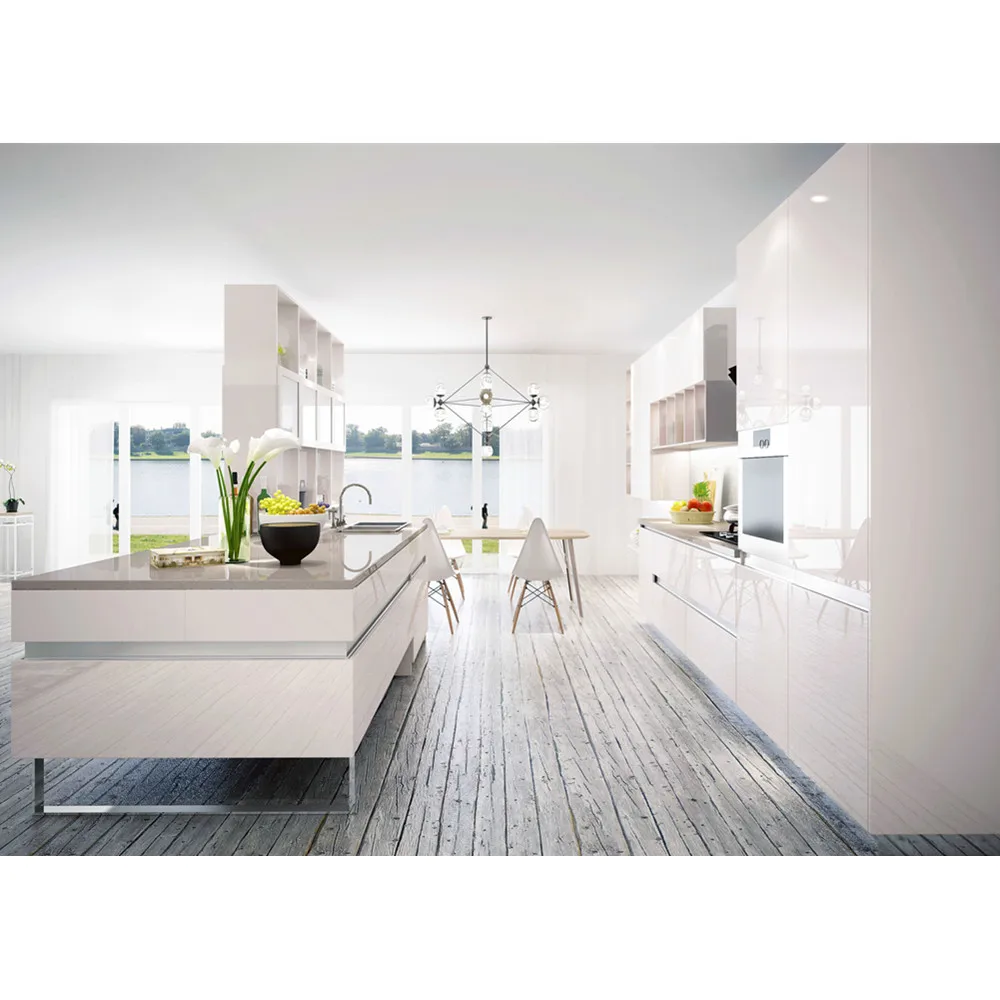 
2018 new designs white lacquer kitchen cabinet 