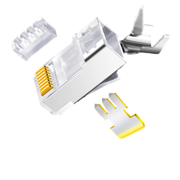 Network Cable Crimp Connector RJ45 Plug Shielded FTP 8P8C Cat6a Cat7 RJ45 Connector