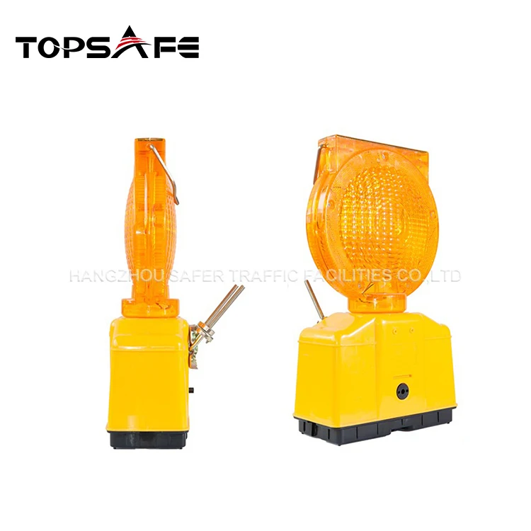 PC Lens 2pcs super bright LED red solar flasher warning light led traffic barricade light