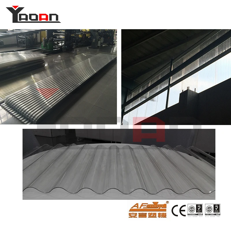 
Plastic PET clear corrugated roof wave roofing tile sheet machine 