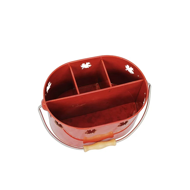 Metal Compartment Organizer Carry-All Serveware Utensil Caddy