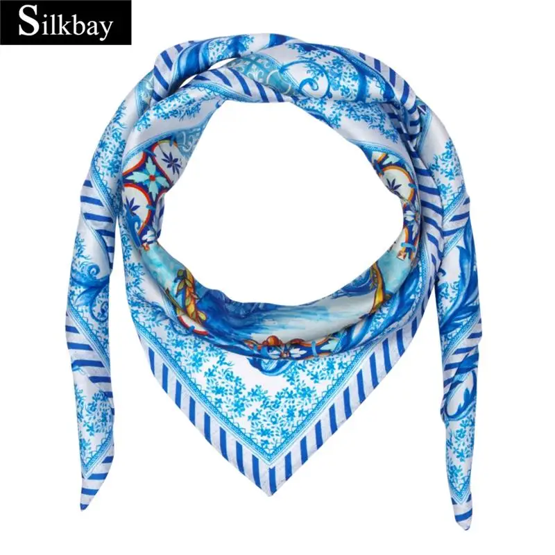 Hangzhou custom printed silk scarf