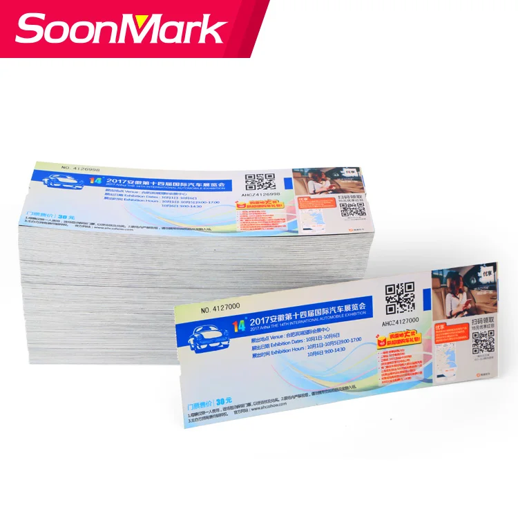 Airline ticket, boarding pass, parking ticket paper printing