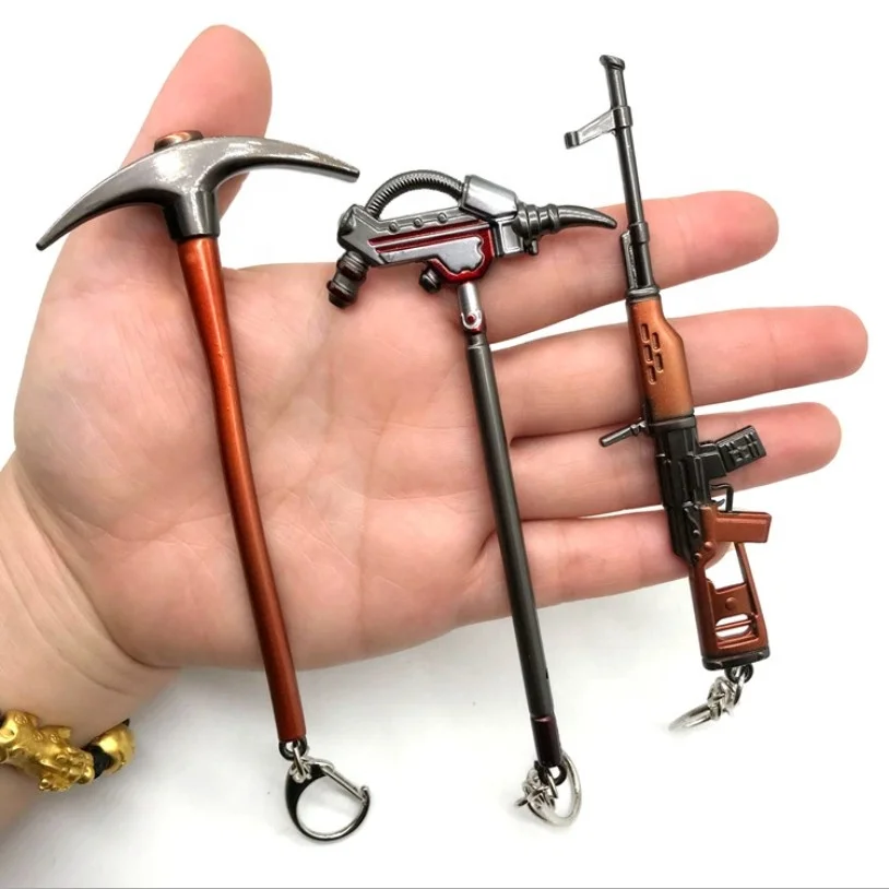 12cm Custom Battle Royale Weapon Rocket Launcher Key Ring Metal Gun Keychain