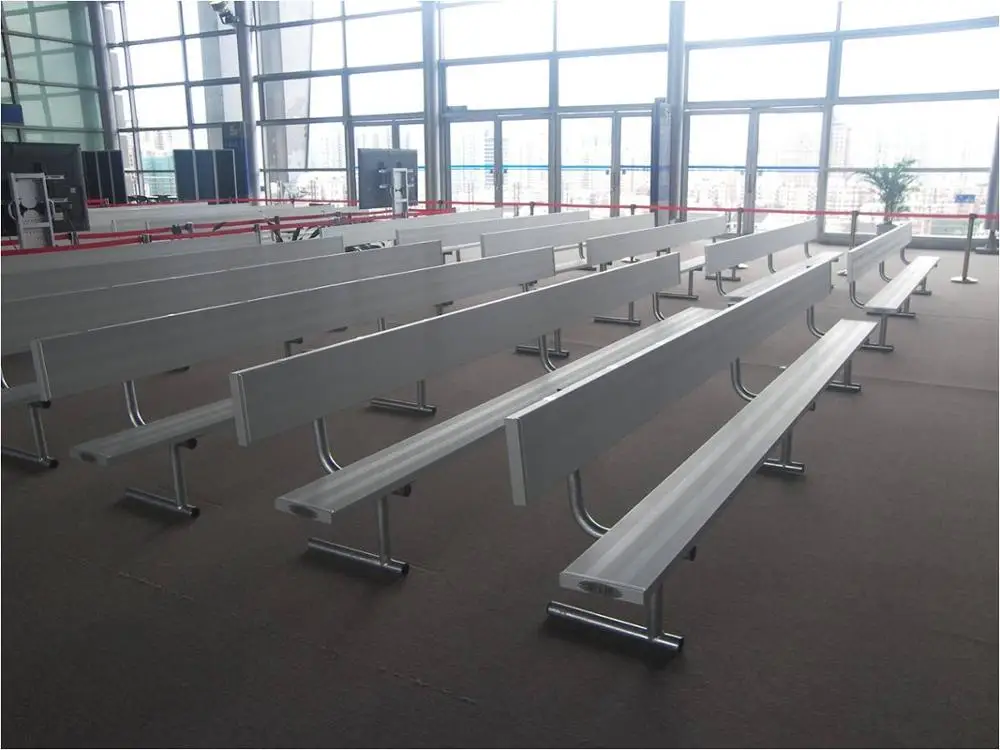 MCAB-1F 1 row green wholesale indoor aluminum bleachers outdoor stadium use for metal grandstand bench