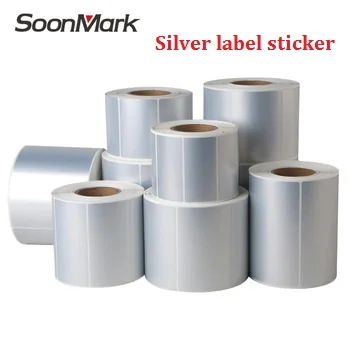 self adhesive hot sale printing aluminium foil sticker, printed adhesive silver PET label